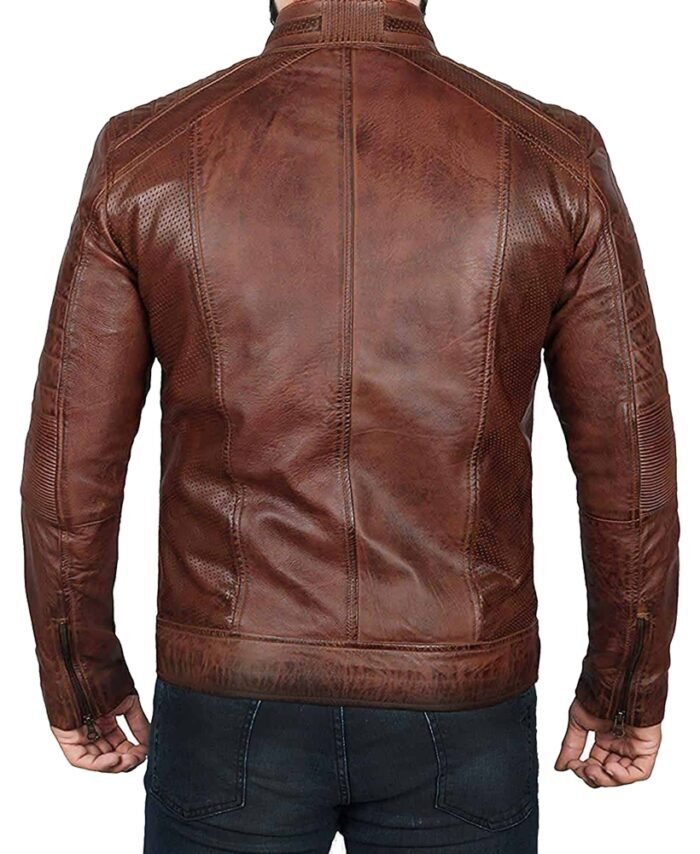 Buy Men's Distressed Brown Biker Jacket - The Jacket Place