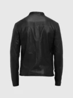 Mens Black Edge Leather Biker Jacket