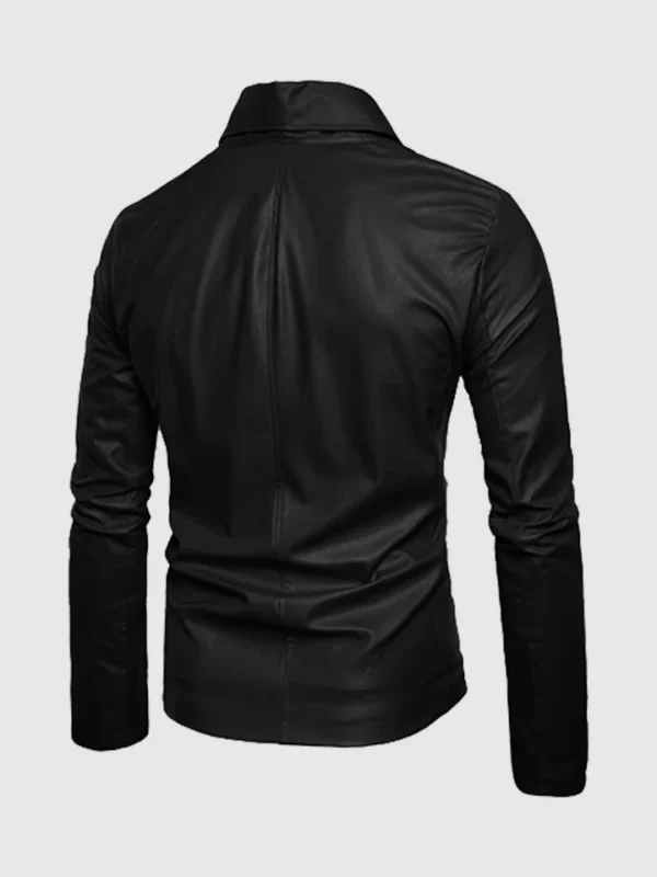 Classic Black Viper Leather Biker Jacket for Men