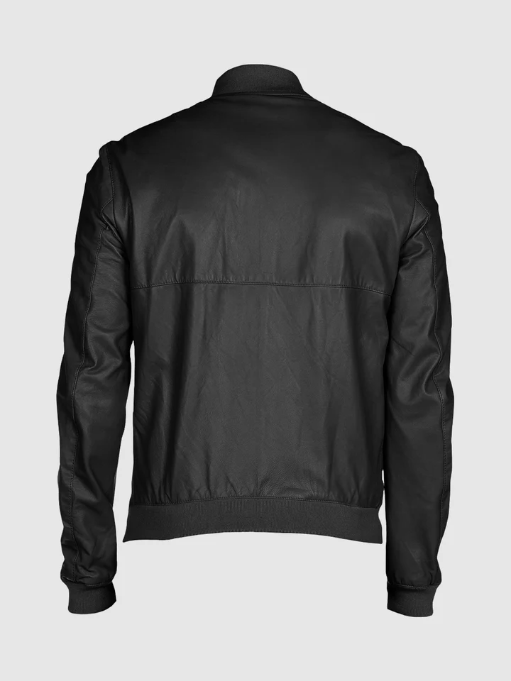 Striker Black Leather Bomber Jacket for Men