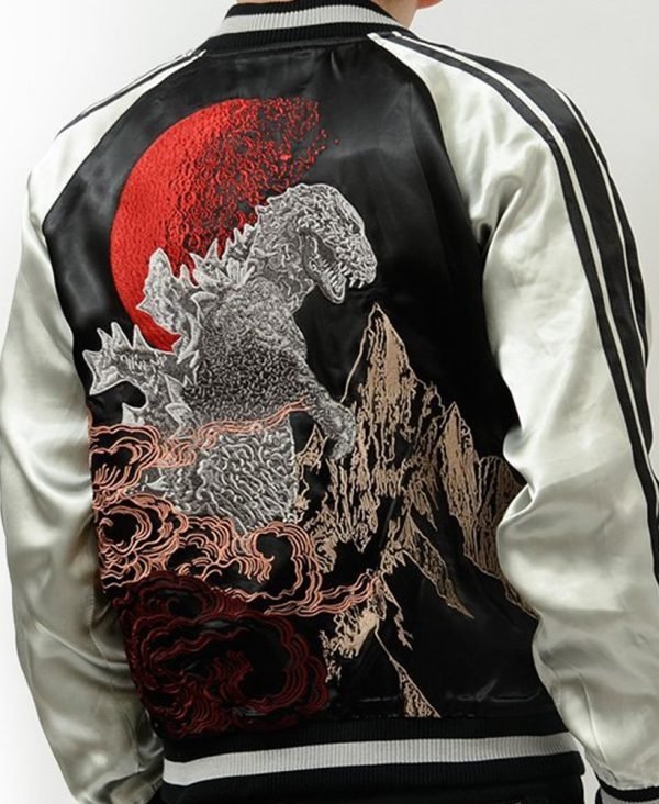 Elevate Style in Godzilla Satin Jacket in Black