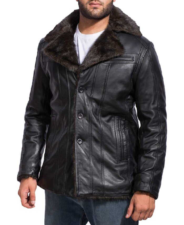 Buy Mens Furcliff Classic Black Coat - The Jacket Place