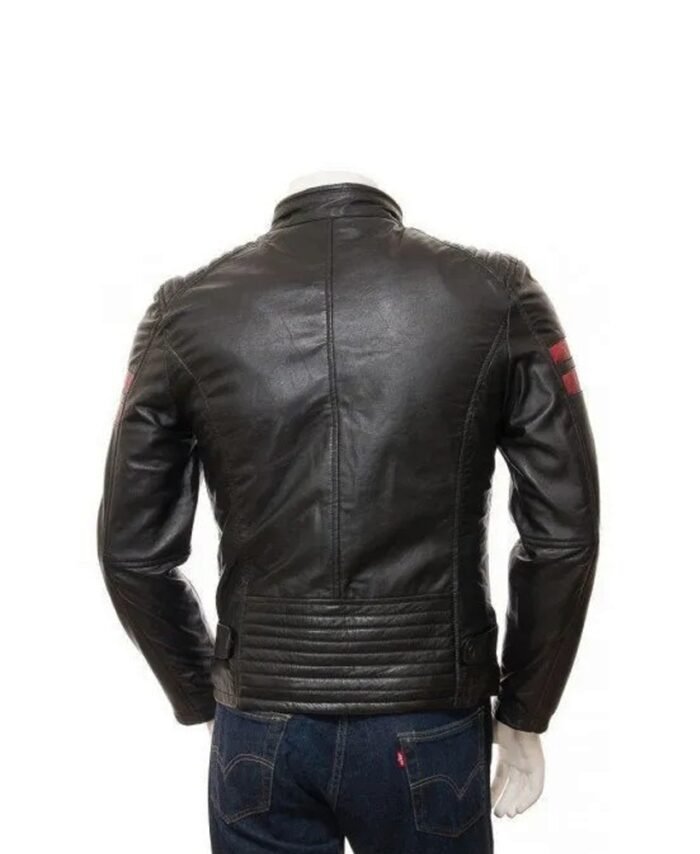 Black Men's Cafe Racer Biker Leather Jacket