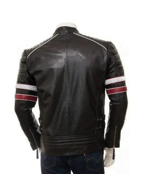 Shop Classic Racing Quilted Biker Jacket in Black for Men