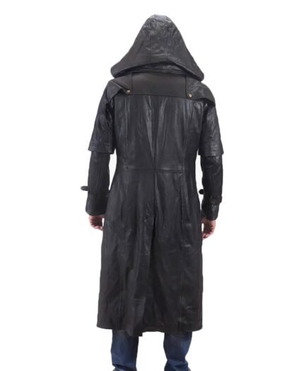 Huntsmen Hoodie Trench Coat Black for Men