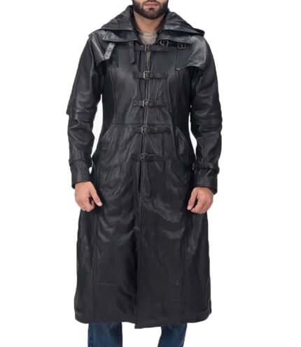 Buy Huntsmen Hoodie Trench Coat in Black