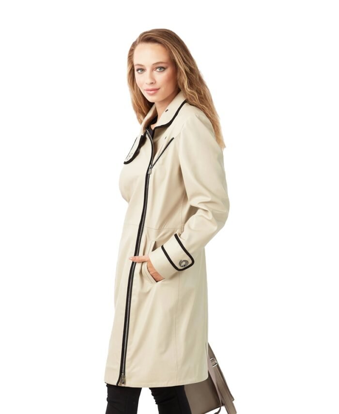 Buy Classic Alaska Lambskin Leather Trench Coat