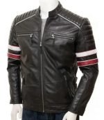 Buy Classic Racing Quilted Biker Jacket in Black Color