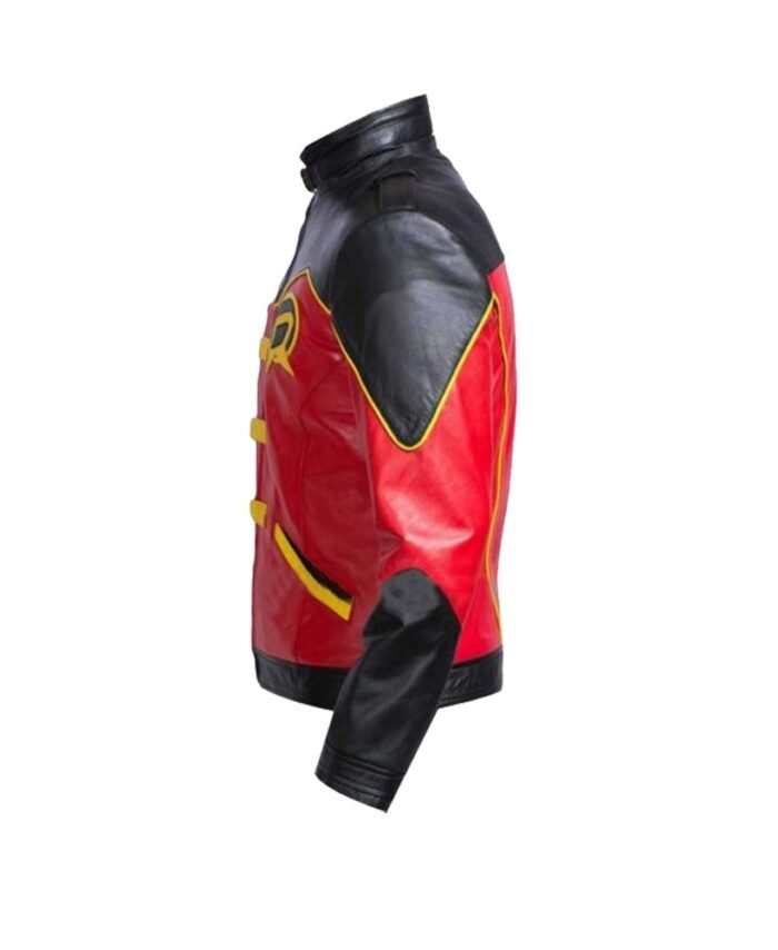 Buy Robin Tim Drake Red Leather Jacket - The Jacket Place