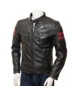 sporty real leather jacket