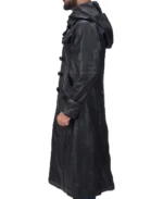 Mens Huntsmen Hoodie Trench Coat in Black