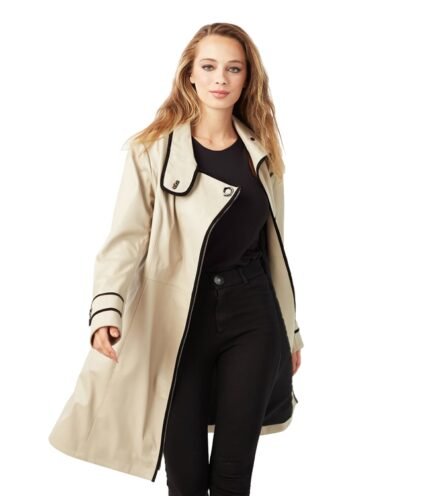 Buy Alaska Lambskin Leather Trench Coat for Women