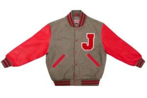 Light Oxford and Scarlet Red Varsity Jacket for Men and Women