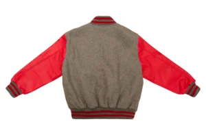 Light Oxford and Scarlet Red Varsity Jacket on Sale