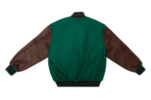 Classic Teal And Brown Varsity Jacket