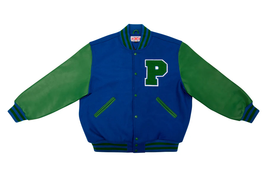  Bright Royal and Kelly Green Varsity Jacket