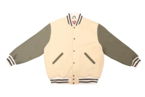 Bright White and Grey Varsity Jacket