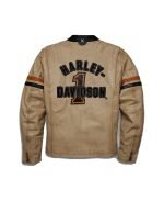 Buy Harley Davidson Racing Jacket in Black Beige