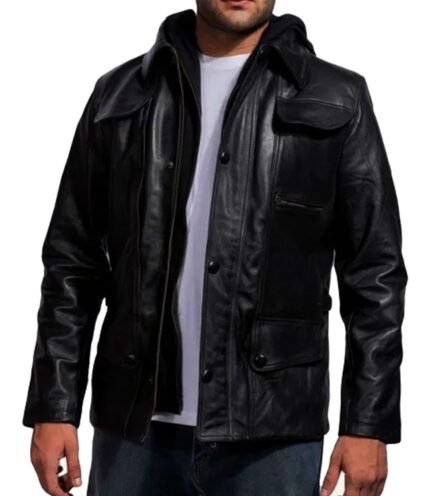 Buy Arnold Terminator Leather Hood Jacket for Men