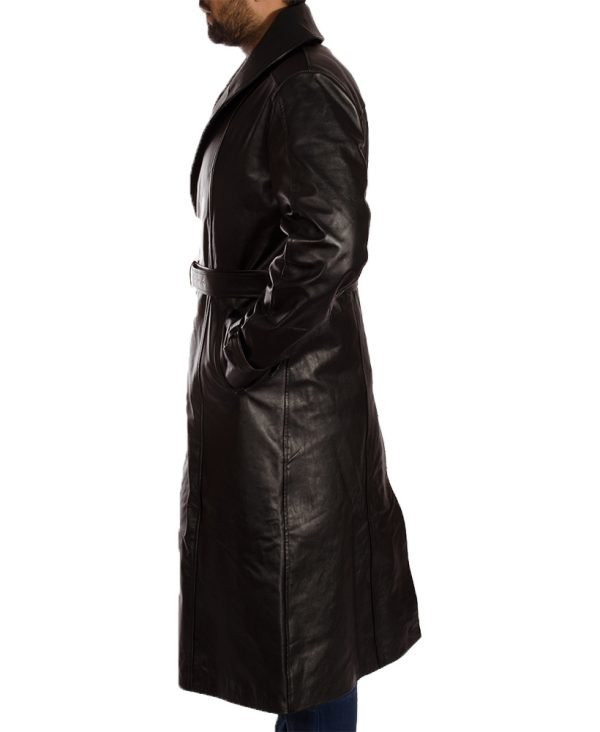 Hooligan Black Leather Coat for Men - The Jacket Place