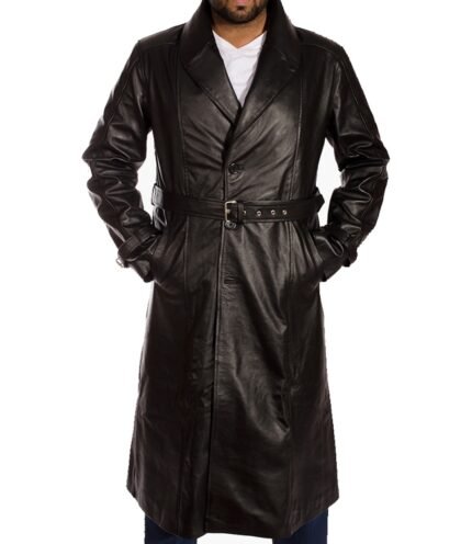 Buy Hooligan Black Leather Coat from The Jacket Place