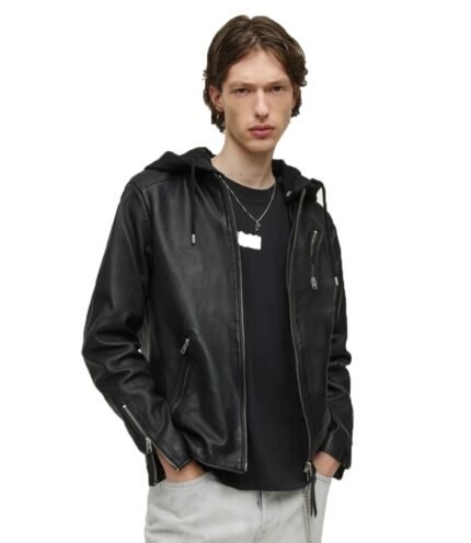 Harwood Leather Biker Jacket for Men