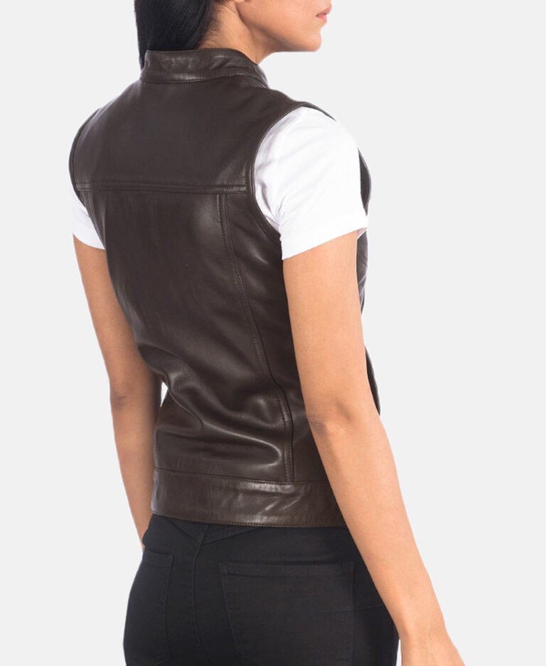 Rayne Leather Vest for Women in brown shade