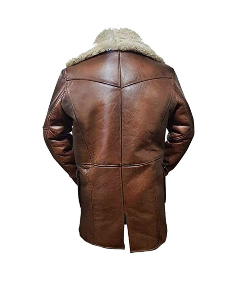 Classic Dark Knight Rises Shearling Brown Coat for Men