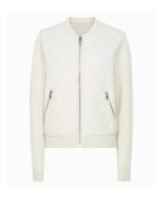 Celebrity Erin Doherty White Quilted Jacket for Women