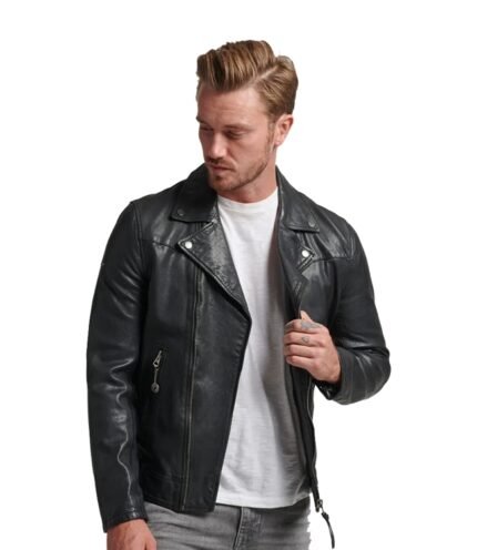 Black Men's Super dry Biker Jacket