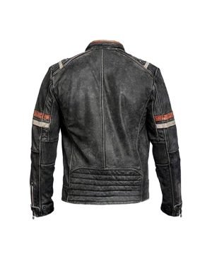 Buy Mens Retro Vintage Cafe Racer Leather Biker Jacket