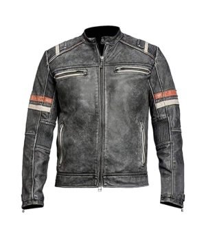 Buy Retro Vintage Cafe Racer Leather Jacket for Men