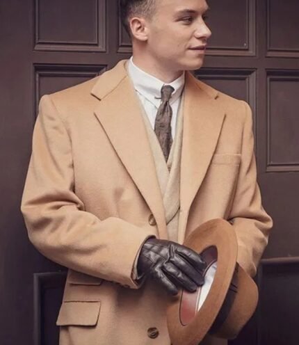 Buy Peaky Blinders Finn Cole Brown Wool Trench Coat - The Jacket Place