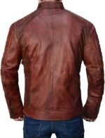Shop Men's Distressed Brown Vintage racer jacket