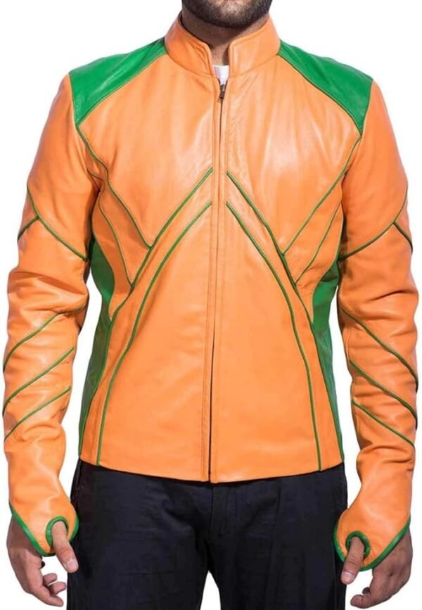 Smallville Arthur Curry Aquaman Leather Jacket in Orange