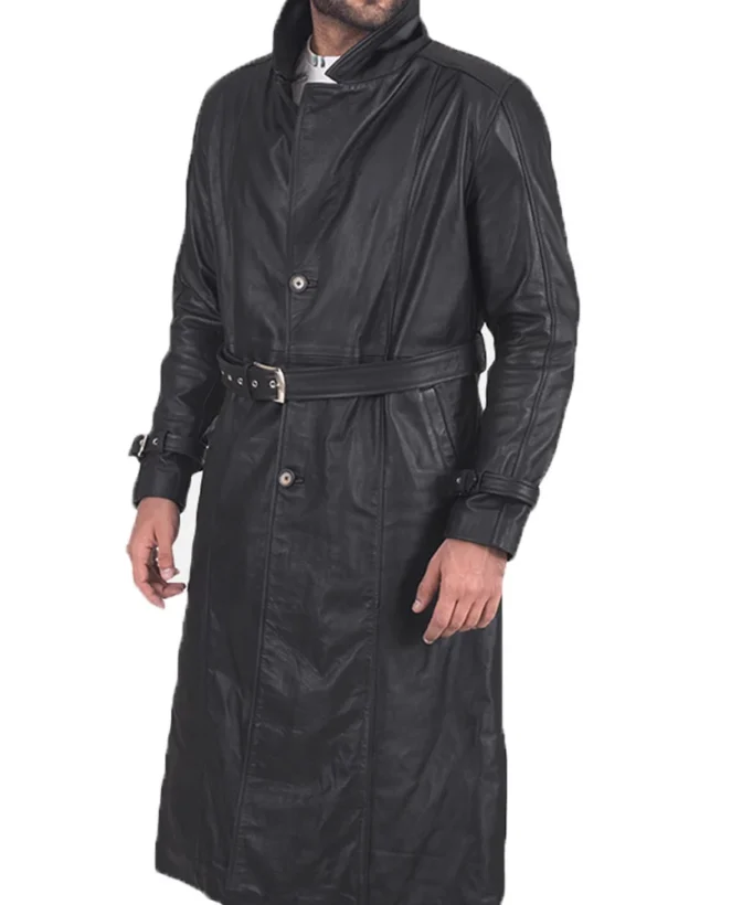 Daniel Black Leather Trench Coat