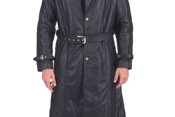 Buy Daniel Black Leather Trench Coat for Men