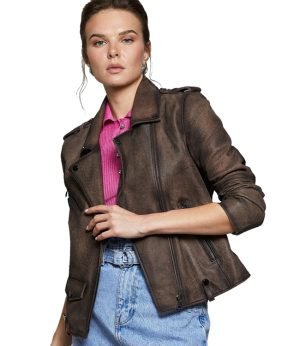 women biker leather jacket