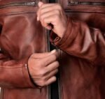 Classic Men's Vintage racer jacket in Brown Color