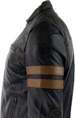 Cafe Racer Moto Leather Jacket Black for Men