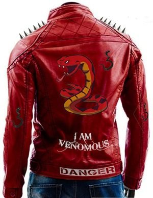 Purchase Venomous Last Bite Snake Danger Studded Jacket Red