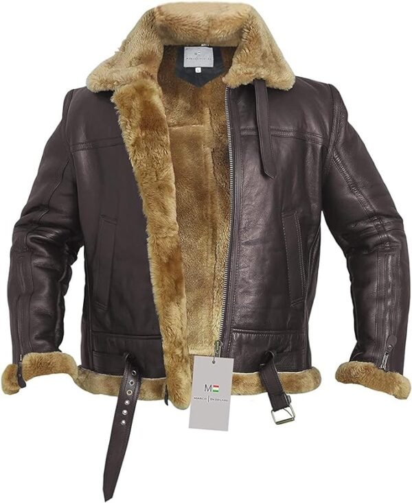 Buy Aviator Ginger Brown Bomber Leather Jacket for Men