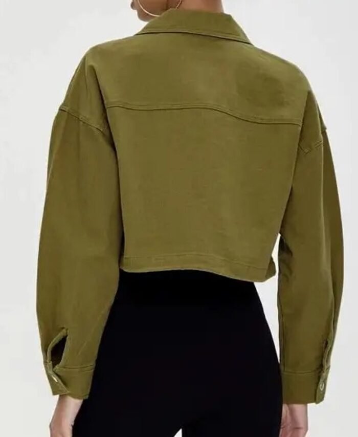 Isabella Papas cropped Green cotton jacket on sale