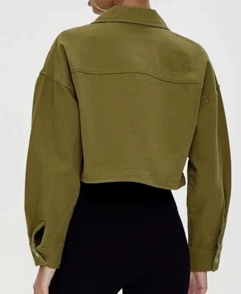 Isabella Papas cropped Green cotton jacket on sale