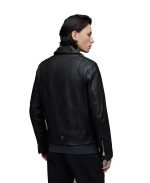 Cane Biker Leather Jacket in Black