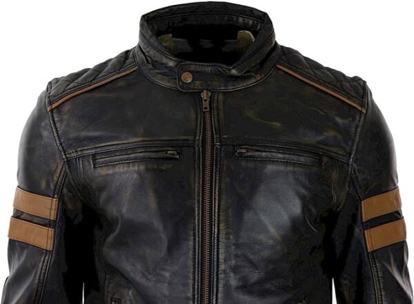 Classic Cafe Racer Moto Jacket Black for Men