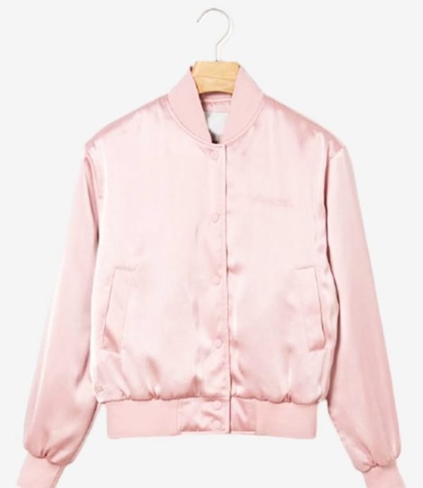 Buy Emily Pink Satin Bomber Jacket for Women