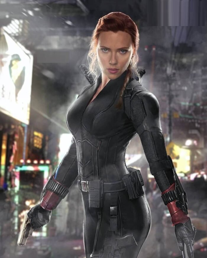 Stylish Black Widow Leather Jacket - The Jacket Place