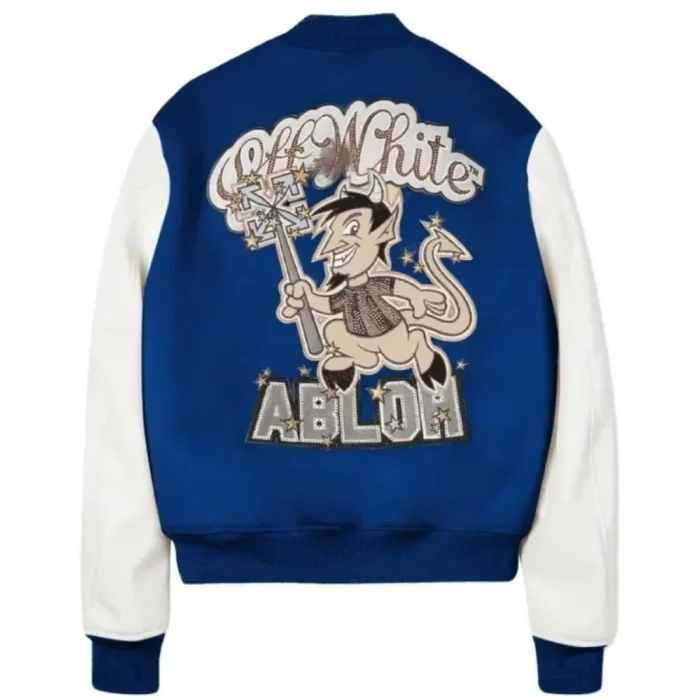 CLASSIC AC MILAN VARSITY BOMBER BLUE JACKET - THE JACKET PLACE