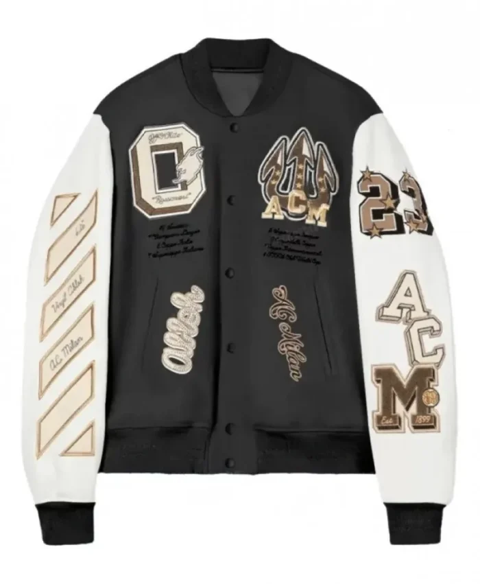 Buy AC Milan Varsity Bomber Jacket - The Jacket Place